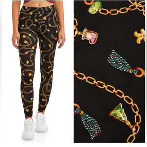Christmas Gingerbread Charms Jewelry Leggings New Size Large 11/13 No Boundaries
